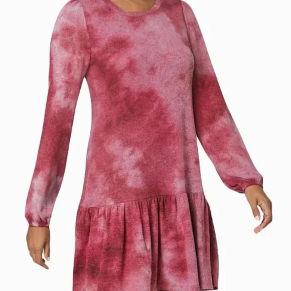 Ultra Flirt Plus Tie-Dye Long Sleeve Short Sweaterdress - Picture 3 of 8